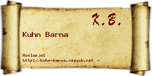 Kuhn Barna névjegykártya