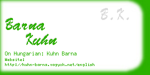 barna kuhn business card